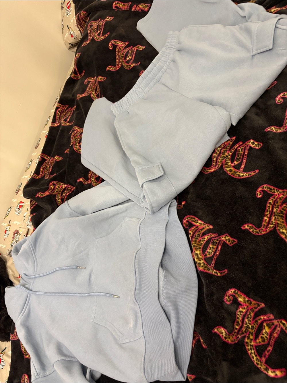 Light Blue Women's Track Pants & Hoodie Set